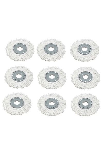 OEM Set 9 Universal Mop Refills with High Absorption Power, White