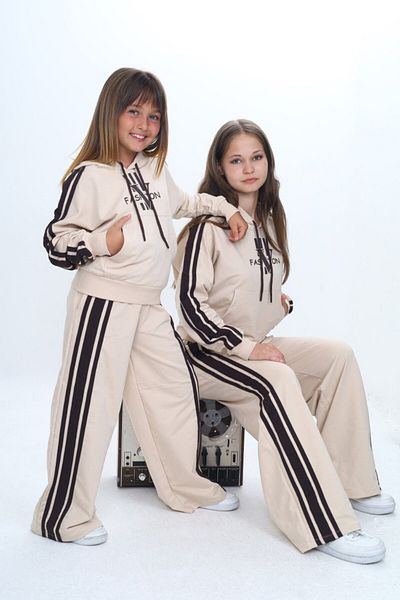 Asortix Girls Oversize Tracksuit Set – Kangaroo Pocket, Hooded, 100% Cotton 2 Thread Fabric-308