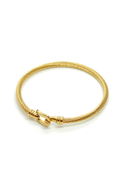 Çelik Altın Renk Erkek Kelepçe Bileklik