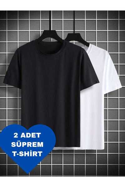 FİTGO 2-Piece Unprinted Plain T-Shirt