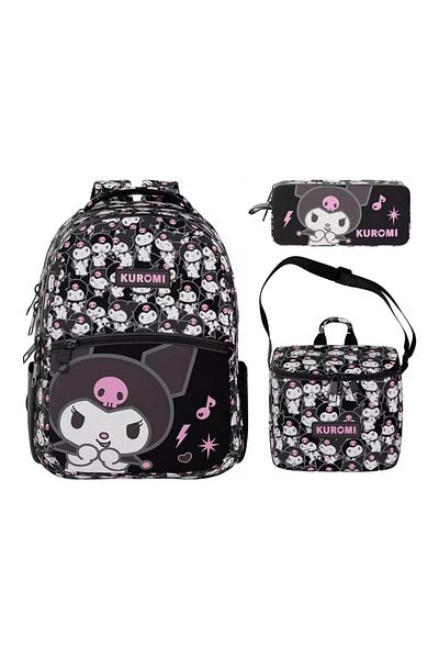 Famebag مجموعة حقيبة الغداء وحقيبة القلم من Kuromi للمدرسة الابتدائية والثانوية