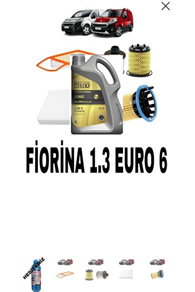 Genel Markalar 0W-20 4 LT 2025 ÜRETİM+Fiat Fiorino 4plus Bakım Seti Euro 6 1.3 Jtd Multijet 2016 Sonrası Kit