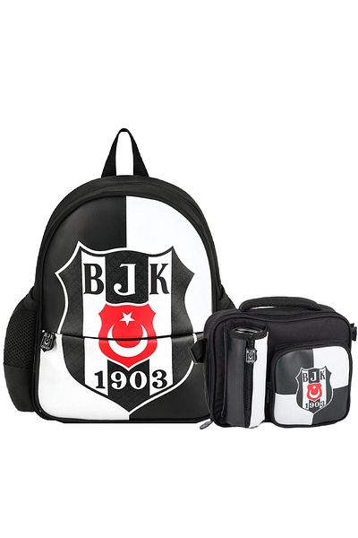 Beşiktaş Geantă pentru grădiniță din piele artificială cu 2 compartimente 1903 + set de 2 cutii de prânz