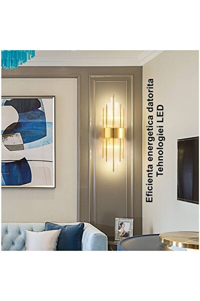 Flippy Wall Light, Flippy, for Indoor Use, Stainless Steel and Glass, 40 x 16 cm, LED, Gold