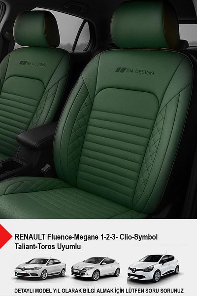 GM-DESIGN Istanbul Series Leather Auto Seat Cover (Renault Fluence-Megan 1-2-3-Clio-Symbol-Tailant-Toros)