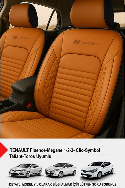 GM-DESIGN Istanbul Series Leather Auto Seat Cover (Renault Fluence-Megan 1-2-3-Clio-Symbol-Tailant-Toros)