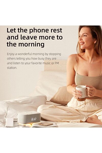 EZVALO EzChrono Air 6-in-1 Alarm Clock with Wireless Charger & Night Light