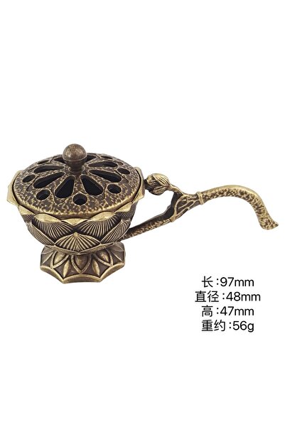 Flippy Suport pentru tămâie, rabatabil, aliaj de zinc, model lotus, ignifug, 9,7 x 4,8 x 4,7 cm, bronz