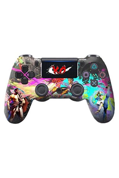 Dobe PS4-PC-Android BOX-Android-IOS Telefon Tablet Uyumlu Street Fighter Tema Titreşim Bluetooth Gamepad