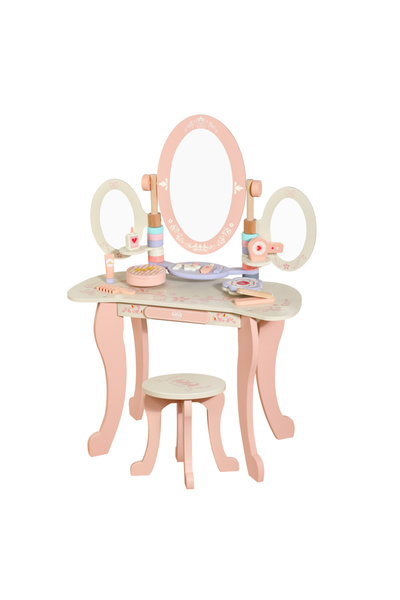 STAR5 طقم طاولة تزيين للبنات مع مرآة