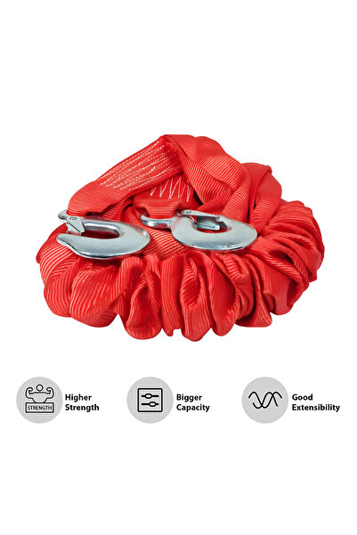 3XR Heavy Duty 4 Ton Tow Rope 4 Meter with Hooks Premium Nylon, Car Recovery Strap 6975