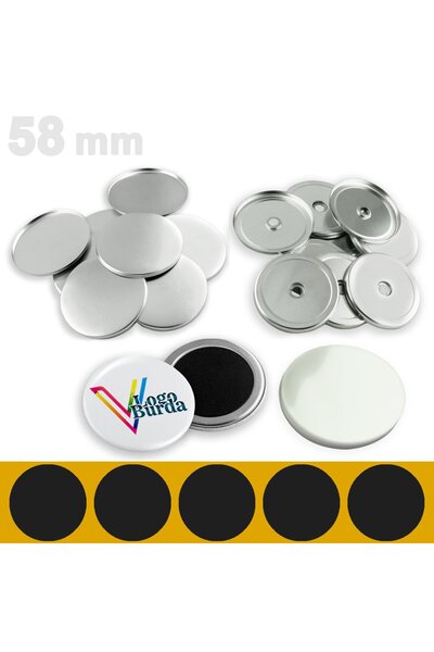 vizyonstore 58mm Buton Sade Magnet VG58BSM 100 adet