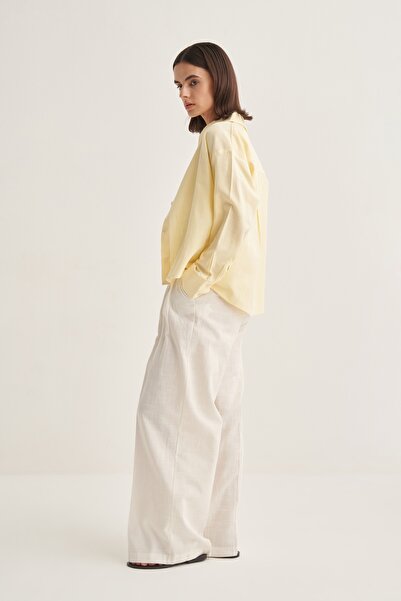 EBU Prive Women's Organic Cotton Oversize Short Shirt Butter