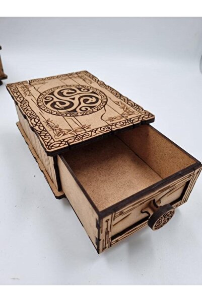 Mu Art Ahşap صندوق درج خشبي للديكور 16 سم × 12 سم × 8 سم