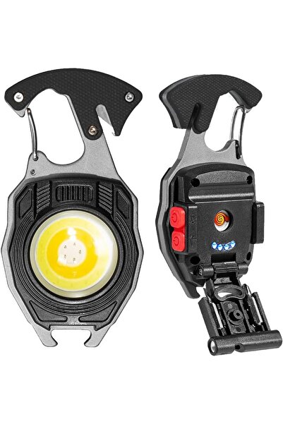 LEVONG W5147 Pro Kamp Feneri Çok Fonksiyonlu Fener Anahtarlık Usb Çakmak Düdü...