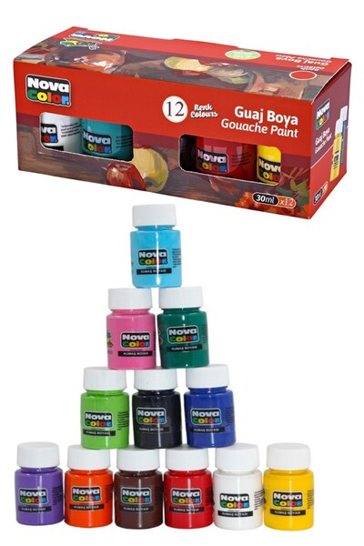Artlantis Guaj Boya 12 Renk 30 ml 1 Paket Nova Color Guaj Boya Seti 12 li Su ...