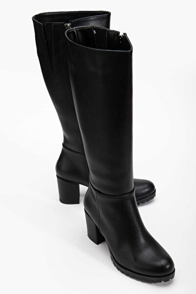 Dubais Shoes Cizme de damă cu toc cu fermoar lateral cu vârf oval, toc de 7 c...