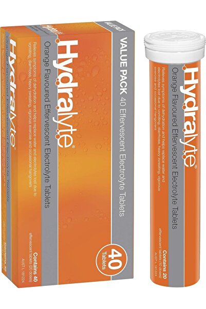 HYDRALYTE Double Pack Orange Flavoured Effervescent Electrolyte Tablets
