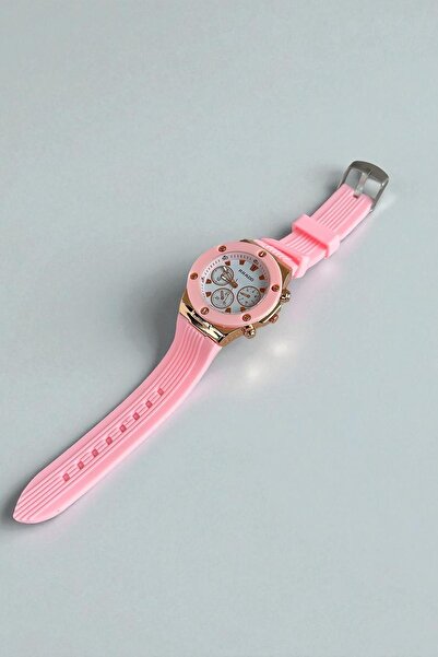 TAKIŞTIR Pink Color Women's Watch with Silicone Cord