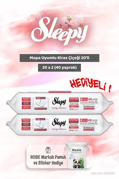 Sleepy Cherry Blossom Mopa Compatible 20Pcs X 2 and Rosie Baby Cotton