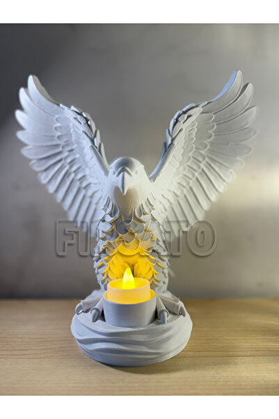 Fırsato Kartal Ruh Heykeli: Tealight Mumluk ( Beyaz ) | Dekoratif Biblo Heyke...