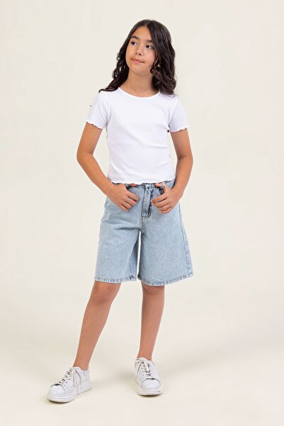 DMB BOYS & GIRLS Kız Çocuk Diz Boyu Denim Şort