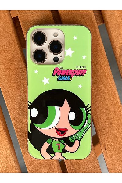 EDELFU حافظة Powerpuff Girls ملونة لامعة من الخلف وجانب صلب من السيليكون لهاتف iPhone 16 Pro غطاء بتصميم أنيق
