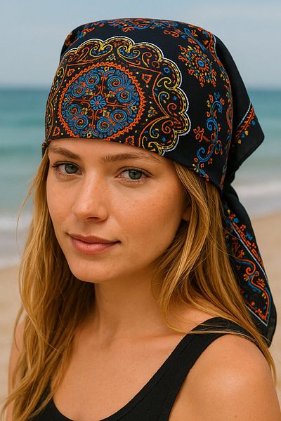 TAKIŞTIR Mixed Color Ethnic Patterned Scarf