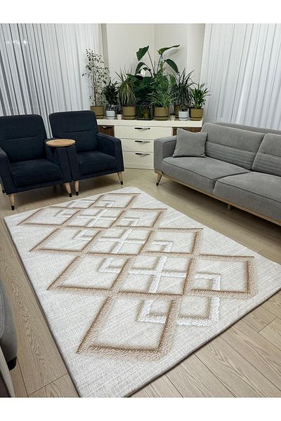 MODKLAS Elastic Micro Fleece Carpet Cover - Washable - Thick Fabric - 4M2=160X230 Cm, 6M2=200X300 cm