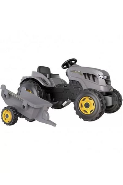 Smoby Tractor with pedals and trailer Stronger XXL gray