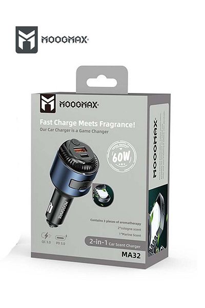 MOOGMAX شاحن سيارة MA32 مع موزع عطري