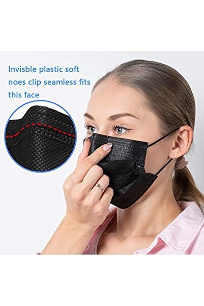 Be Care 50pcs 3-Ply Disposable Face Mask Breathable Black Masks