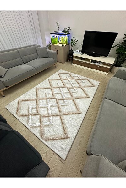 MODKLAS Lastikli Mikro Polar Halı Örtüsü - Yıkanabilir - Kalın Kumaş - 4m²=160x230 cm, 6m²=200x300 cm