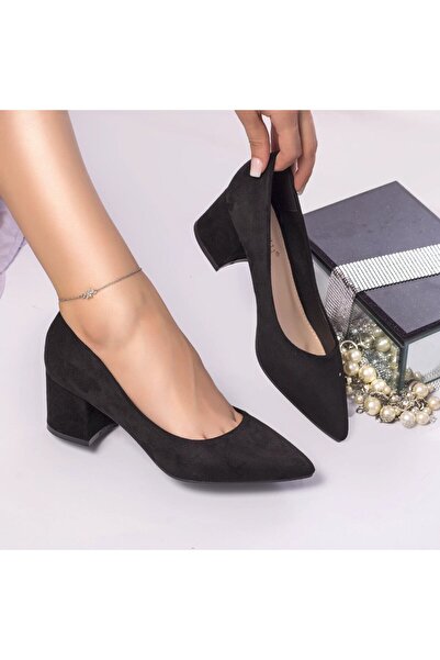 MODA STİL Saima velvet black high heel shoes, 37