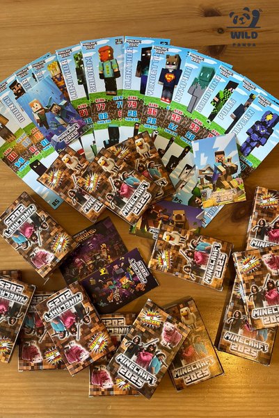 wildpanda Mine Craft 2025 Yeni Kart+Sticker 6 Mini Kutu Toplam 36 Kart 6 Sticker Eğlenceli Oyun Kartları