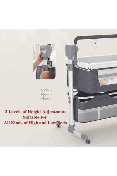 Generic Newborn Electric Bedside Cots, Electric Cradle,Baby Bed Portable Music to Sleep Crib