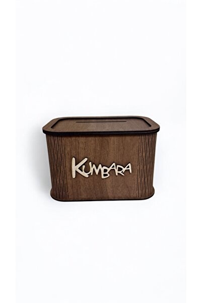 UNT Pușculiță minimalistă din lemn MDF de nuc cu capac decorativ