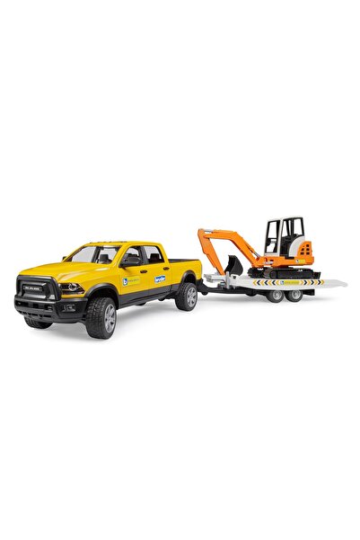 Bruder Ram 2500 Pickup Excavator with Trailer 02546