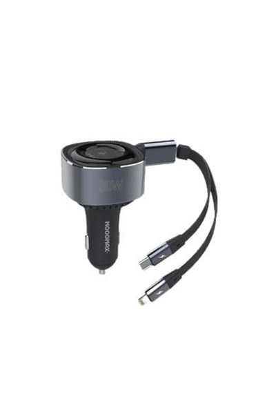 MOOGMAX Car Charger 30W with Built-in Type-C & Lightning Cables