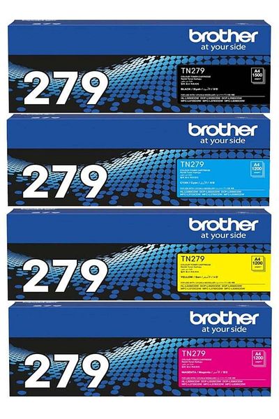 Brother Genuine TN-279 Toner Cartridge Multi Pack Black, Cyan, Yellow, Magenta