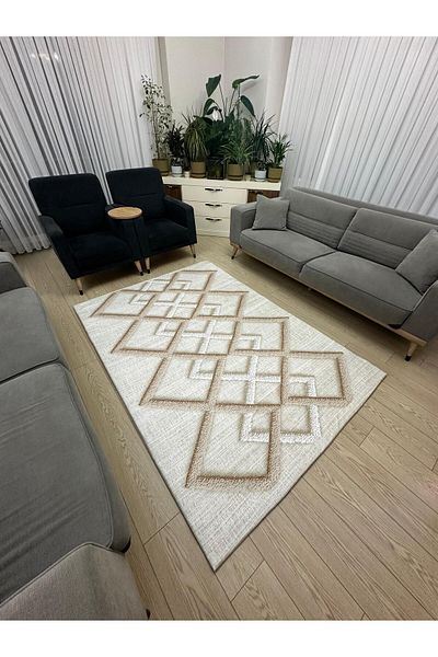 MODKLAS Elastic Micro Fleece Carpet Cover - Washable - Thick Fabric - 4M2=160X230 Cm, 6M2=200X300 cm