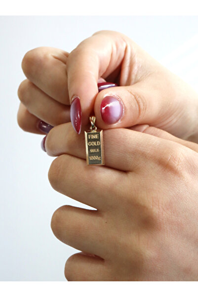 DİAMİNE PIRLANTA 14 Ayar Külçe Altın Kolye Ucu