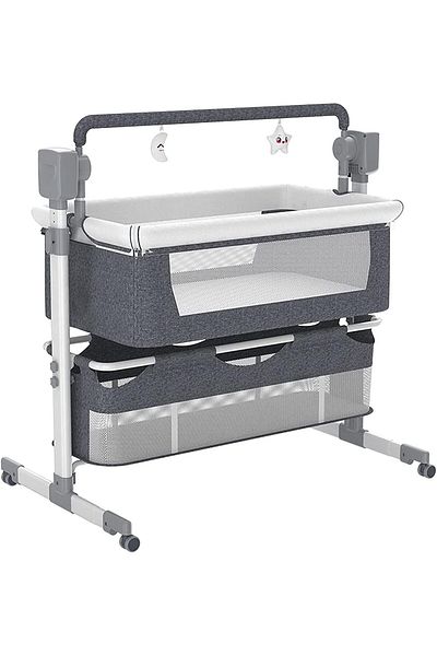 Generic Newborn Electric Bedside Cots, Electric Cradle,Baby Bed Portable Music to Sleep Crib
