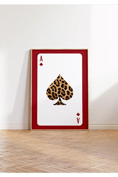 512 STORE 3'lü Estetik Leopar Red Serisi Duvar Dekor Çerçevesiz Poster
