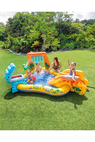 Intex Dinosaur Inflatable Play Center With Slide Size 109x249x191cm