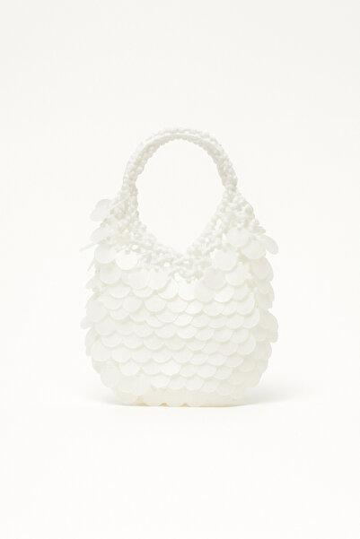 Liora bags Beyaz pullu çanta