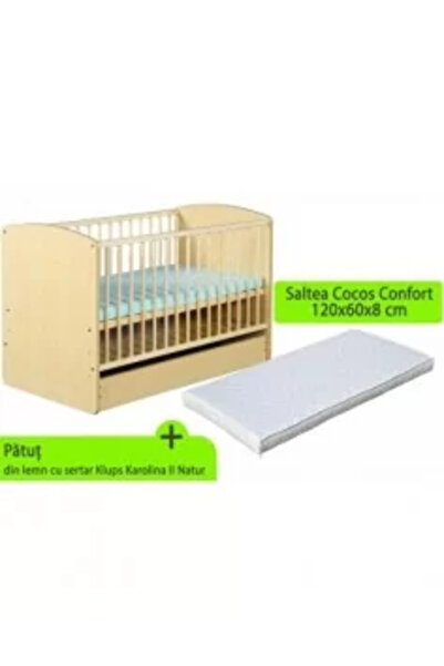 Klups Baby Wooden Crib with Drawer Little GIRAFFE Wenge