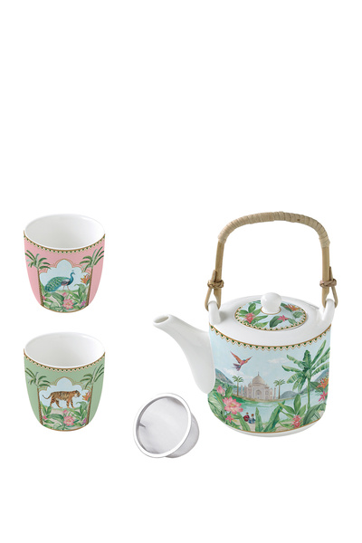 Easy Life Collection's Paradise Sauvage Bitki ve Hayvan Desenli Porselen Çayd...