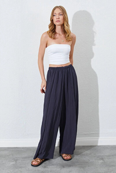 Melissatelier بنطلون مطوي بخصر مطاطي وأرجل واسعة أتراسيت