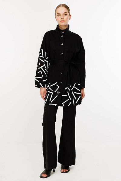 Ghisa Stand Collar Tunic Black